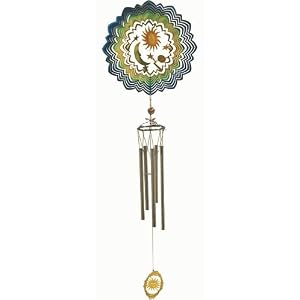 Sun Moon Stars Large Spinning Celestial Wind Spinner With Windchime And A Small Hanging... by Sun Moon Stars Windspinner Chime