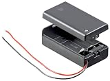 Wentronic Batteriehalter f&uuml;r Batteriehalter 9 Volt Block im geschlossenen Geh&auml;use mit Schalter