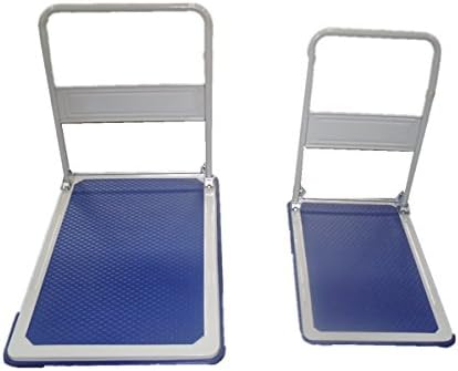 4 Wheel Platform Hand Track Duty Folding Platform Hand Truck Trolley Cart Truck Wheel Barrow Transport Flat Bed 250kgs (L 90.5 x W 60.5 x H 87 cm)