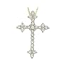 14K Yellow Gold Diamond Cross Necklace (0.24 ctw, GH, SI1)