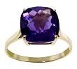 Genuine Cushion Cut Amethyst 14k Gold Ring
