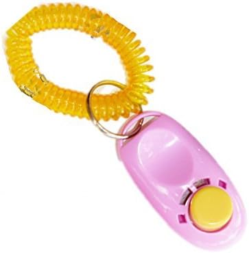 OALY Dog Training Clicker Click Agility Cat Pet Obedience Trainer Pink 1pcs