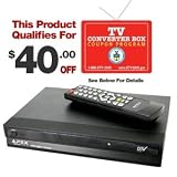 Buy Apex DT502 Digital TV Converter Box with Remote Control - NTSC to ATSC, Coax, Composite &... by Apex