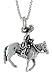 Sterling Silver Horse & Rider pendant, 7/8 in. (22 mm) Long.