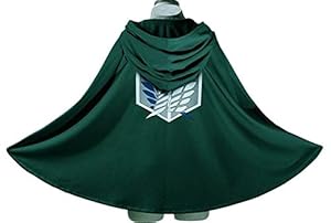 EMIDO Japan Anime Shingeki No Kyojin Cloak Attack on Titan Cosplay Cloth Green, OneSize