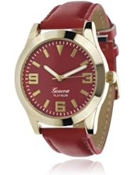 GP by Brinley Co. Womens Red Faux Leather Band Watch