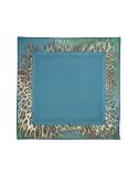 Roberto Cavalli - Roberto Cavalli Animal Print Frame Signature Chiffon Silk Square Scarf Green