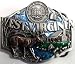 West Virginia 3-D State Enamel Pewter Belt Buckle