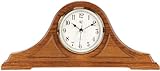 River City Clocks Radio-controlled Tambour Mantel Clock with Oak Finish - 9 Inches Tall - Model # 801-393O