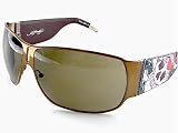 New Authentic Ed Hardy EHS012 EHS-012 Cocoa Vintage Tattoo Sunglasses 70-11-120
