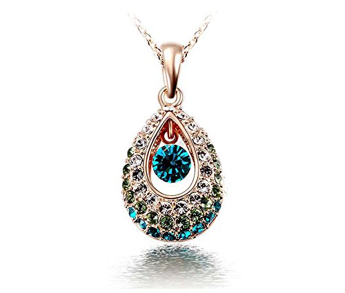 KATGI Fashion Austrian Crystal Angel Teardrop Pendant Necklace or Earrings