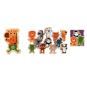 Djeco Wooden Jungle Animal Magnets