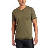 VelvetmenMen'sV-NeckVintageShirt,Locust,X-Large