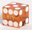 3/4" Tangerine Translucent Precision Casino Craps Dice, Serial #