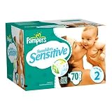 Pampers Swaddlers Sensitive Diapers, Size 2, 12-18 lbs - 70 Count