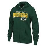 NFL Women's Green Bay Packers Football Classic III Long Sleeve Fullzip Fleece Hoodie (Dark Green, X-Large)