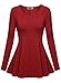 DJT Womens Scoop Neck Fitted Peplum Tunic Top