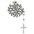 Hematite Link Rosary with St. Jude Image Centerpiece - 28'' Necklace - 19'' Overall Length - 6mm Beads