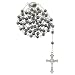 Hematite Link Rosary with St. Jude Image Centerpiece - 28'' Necklace - 19'' Overall Length - 6mm Beads