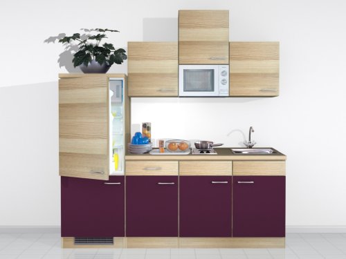 SINGLE KÜCHE ZAFIA 210 AKAZIE AUBERGINE DEKOR 