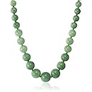 14k Yellow Gold Green Jade Graduated Strand Necklace, 18"
