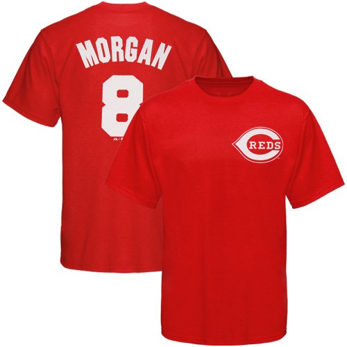 Joe Morgan Majestic Cooperstown Throwback Player Name and Number Cincinnati Reds T-Shirt