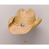 Crushable Raffia Straw Cowboy Hat with Stampede String (Tea-Stained) by Cowboy Chris