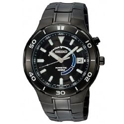 Seiko SKA443 Men's Kinetic Black Ionic Plated Stainless