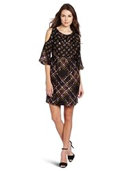 Polyester/Spandex Jeweled Bell Sleeves General Print  Dress