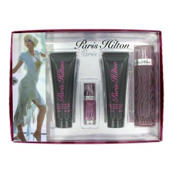 Uniquely For Her Paris Hilton by Paris Hilton Gift Set -- 3.4 oz Eau De Parfum Spray + 3 oz Body Lotion + 3 oz Shower Gel +.25 oz Mini EDP Spray