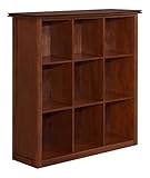 Simpli Home Artisan Medium 9 Cube Storage Bookcase, Medium Auburn Brown