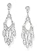 Rhodium Plated 5 Marquise CZ Chandelier Earrings