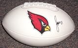 LARRY FITZGERALD SIGNED AUTOGRAPHED ARIZONA CARDINALS LOGO FOOTBALL COA + HOLOGRAM
