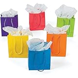 Lot of 12 Small Bright Neon Color Paper Gift Party Bags
