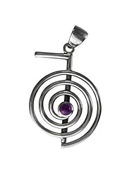 Sterling Silver Cho Ku Rei Amethyst Reiki Pendant Jewelry