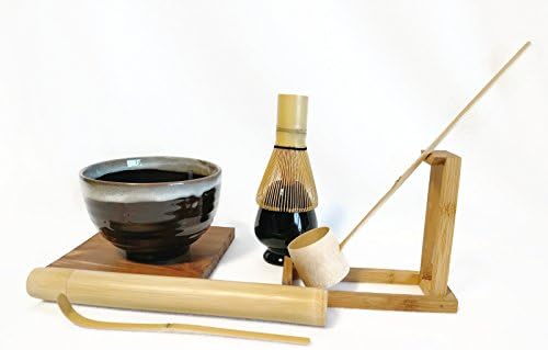 Matcha Tea Bowl Set, Ceremonial Deluxe Matcha Tea Set Bamboo 8 Piece
