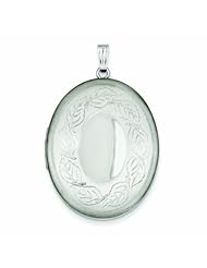 Genuine .925 Sterling Silver Leaves Border 34mm Oval Locket 8.5 Grams. 100% Satisfaction Guaranteed.