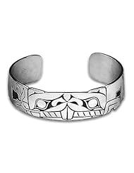 Sterling Silver Beaver Northwest Coast Native American Bracelet. Made in USA.