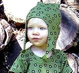 Organic Cotton Green Baby Hats - Kabuki Style