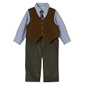 Infant Boys' Itty Bitty 4-piece Vest Set - Brown/Blue