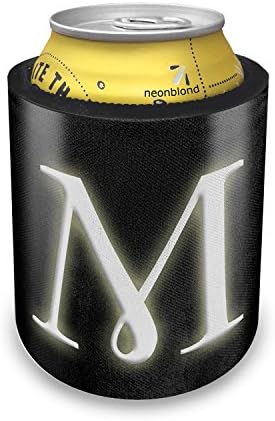 Slap Can Koozie M blank characters, letter Insulator Cooler - Neonblond