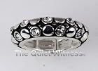 6030221 Stretch Ring Adjustable Sizes 6 - 8 David Yurman Inspired Rhodium Plated CZ Stones