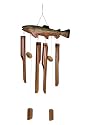 All Natural Handmade Bamboo Chime - Trout Design with Four Tubes