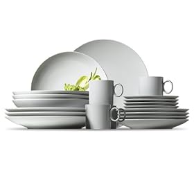 Thomas Starter Loft 11900-800001-18843 Servizio da tavola 20 pezzi (4 piatti da colazione, 4 piatti piani, 4 piatti da zuppa, 4 tazzine da caffè, 4 piattini da caffè), colore: Bianco