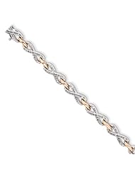 Sterling Silver & 14k Gold Diamond Fashion Bracelet