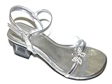 Girls Silver Rhinestone Butterfly Dress Shoes