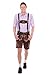 Bavarian Traditional Leather Trousers Lederhosen with Suspenders Darkbrown