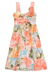 Girls Polyester/Satin Floral Print  Dress