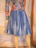 Prada - $2030 New PRADA Azure Blue Ombre Silk Pleated Skirt 8 / 42