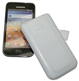 Original Suncase Tasche für - Samsung i9000 Galaxy S / Samsung i9001 Galaxy S Plus - Leder Etui - Spezielle Anfertigung / Weiss